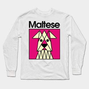 Maltese Dog Owner Vintage Funny Retro Maltese Dog Long Sleeve T-Shirt